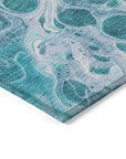 Faerara Teal Washable Indoor-Outdoor Rug