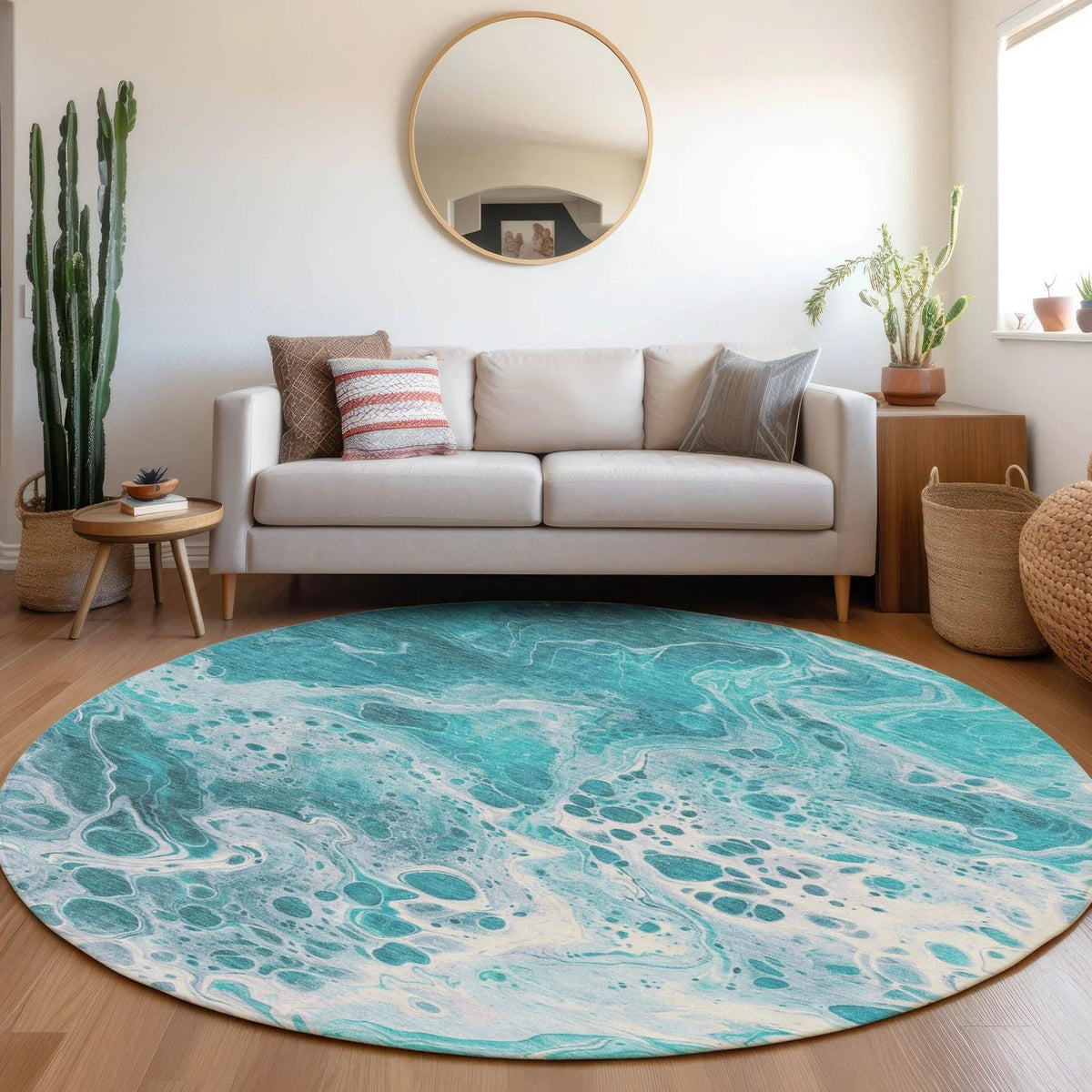 Addison Rugs Faerara Teal Washable Indoor-Outdoor Rug