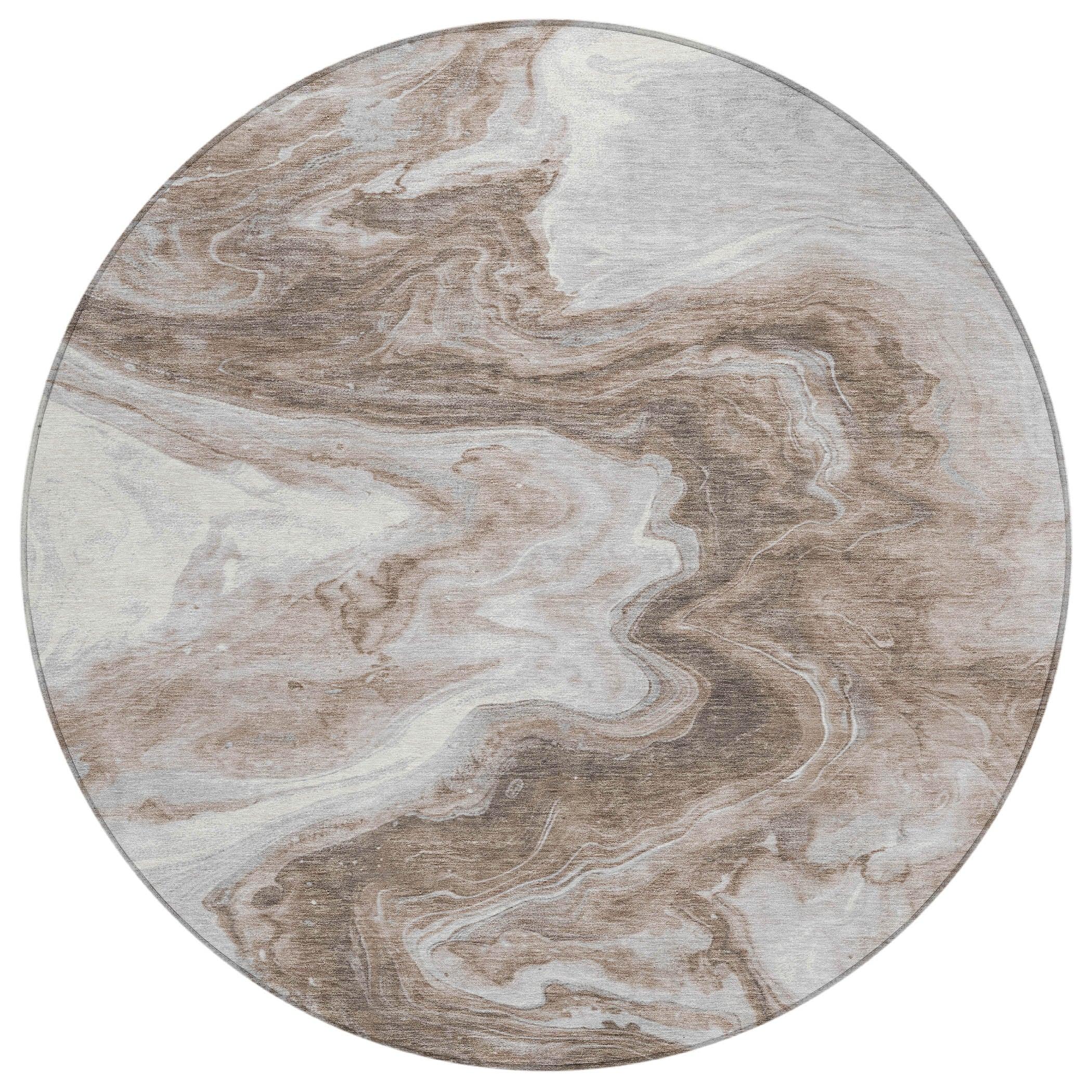 Faeras Brown Washable Indoor-Outdoor Rug