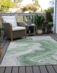 Faeras Green Washable Indoor-Outdoor Rug
