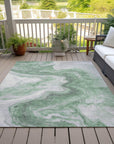 Faeras Green Washable Indoor-Outdoor Rug