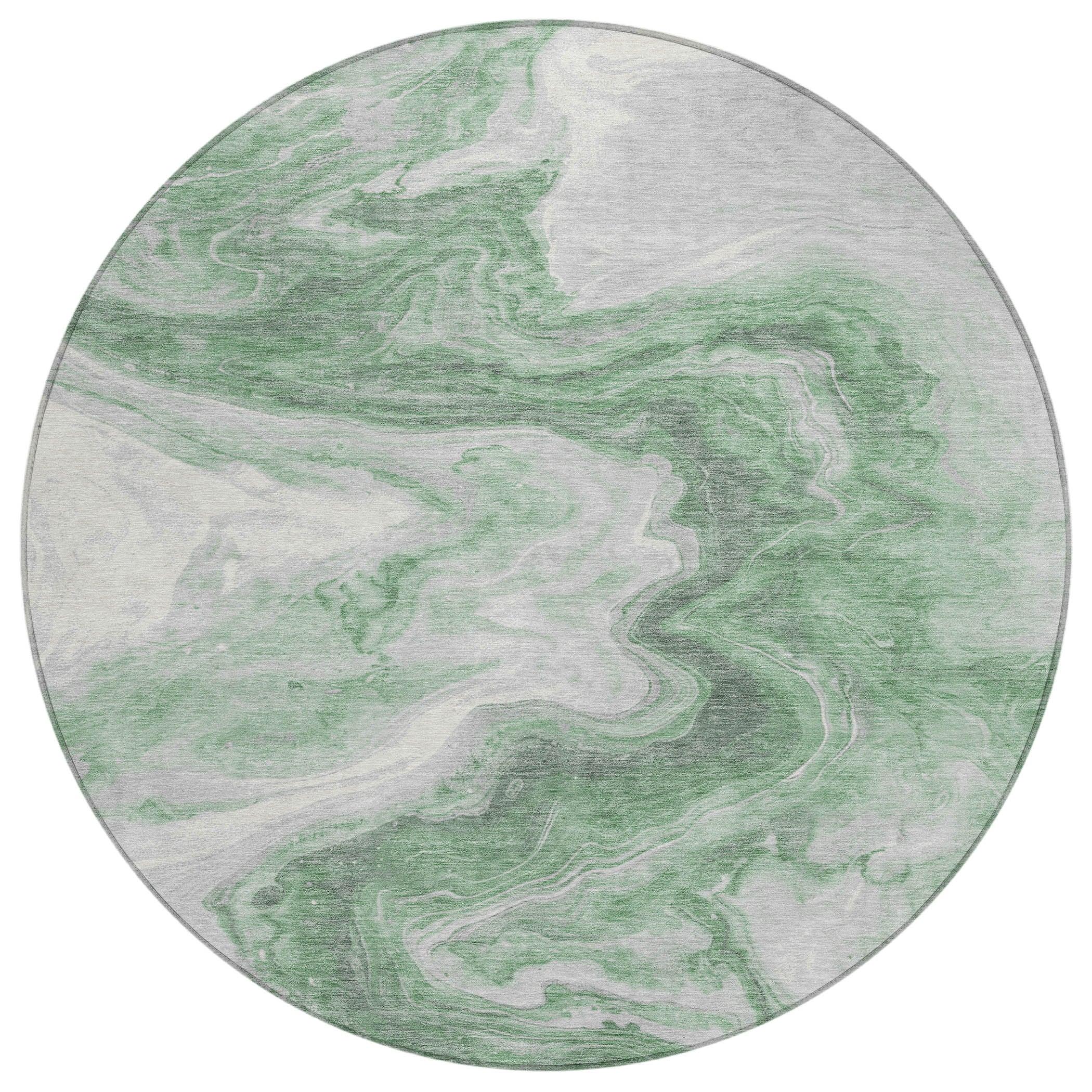 Faeras Green Washable Indoor-Outdoor Rug