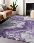 Faeras Purple Washable Indoor-Outdoor Rug