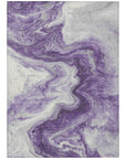 Faeras Purple Washable Indoor-Outdoor Rug