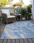 Faerel Blue Washable Indoor-Outdoor Rug