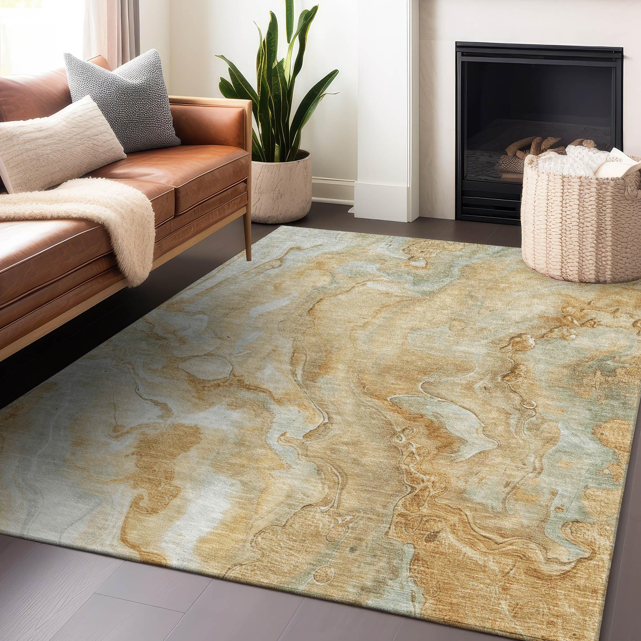 Addison Rugs Faerel Gold Washable Indoor-Outdoor Rug