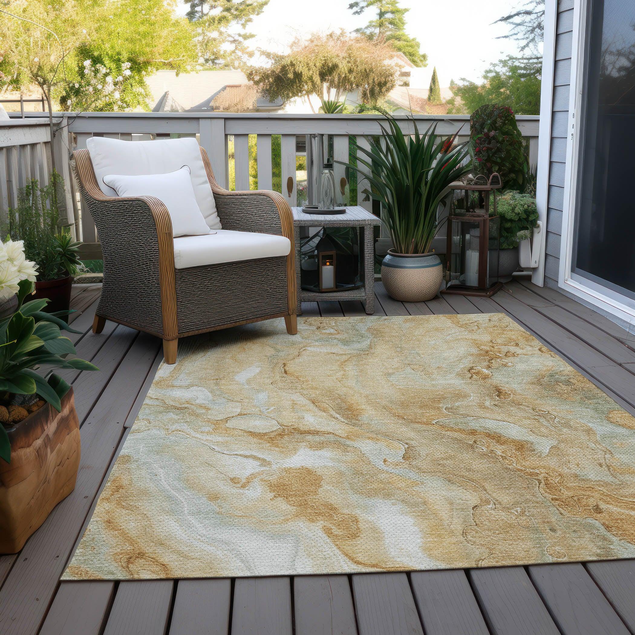 Addison Rugs Faerel Gold Washable Indoor-Outdoor Rug