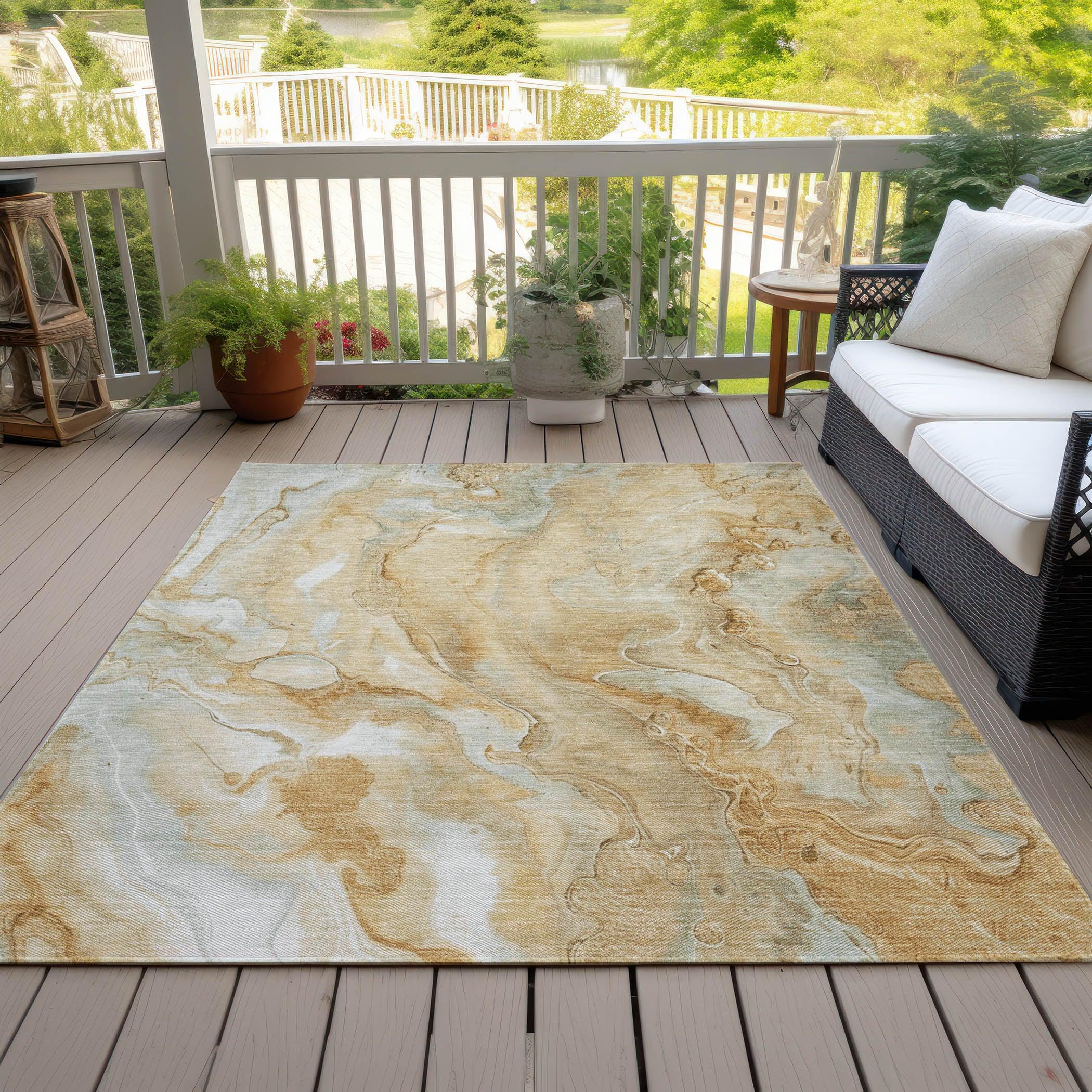 Addison Rugs Faerel Gold Washable Indoor-Outdoor Rug