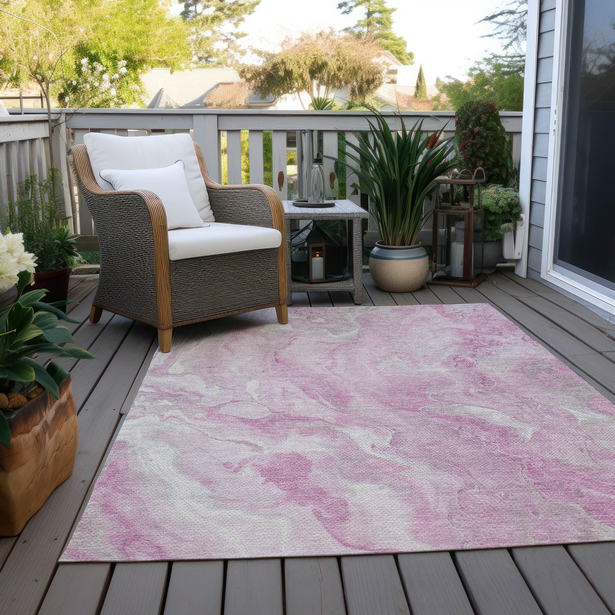 Addison Rugs Faerel Pink Washable Indoor-Outdoor Rug