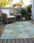 Addison Rugs Faereth Teal Washable Indoor-Outdoor Rug