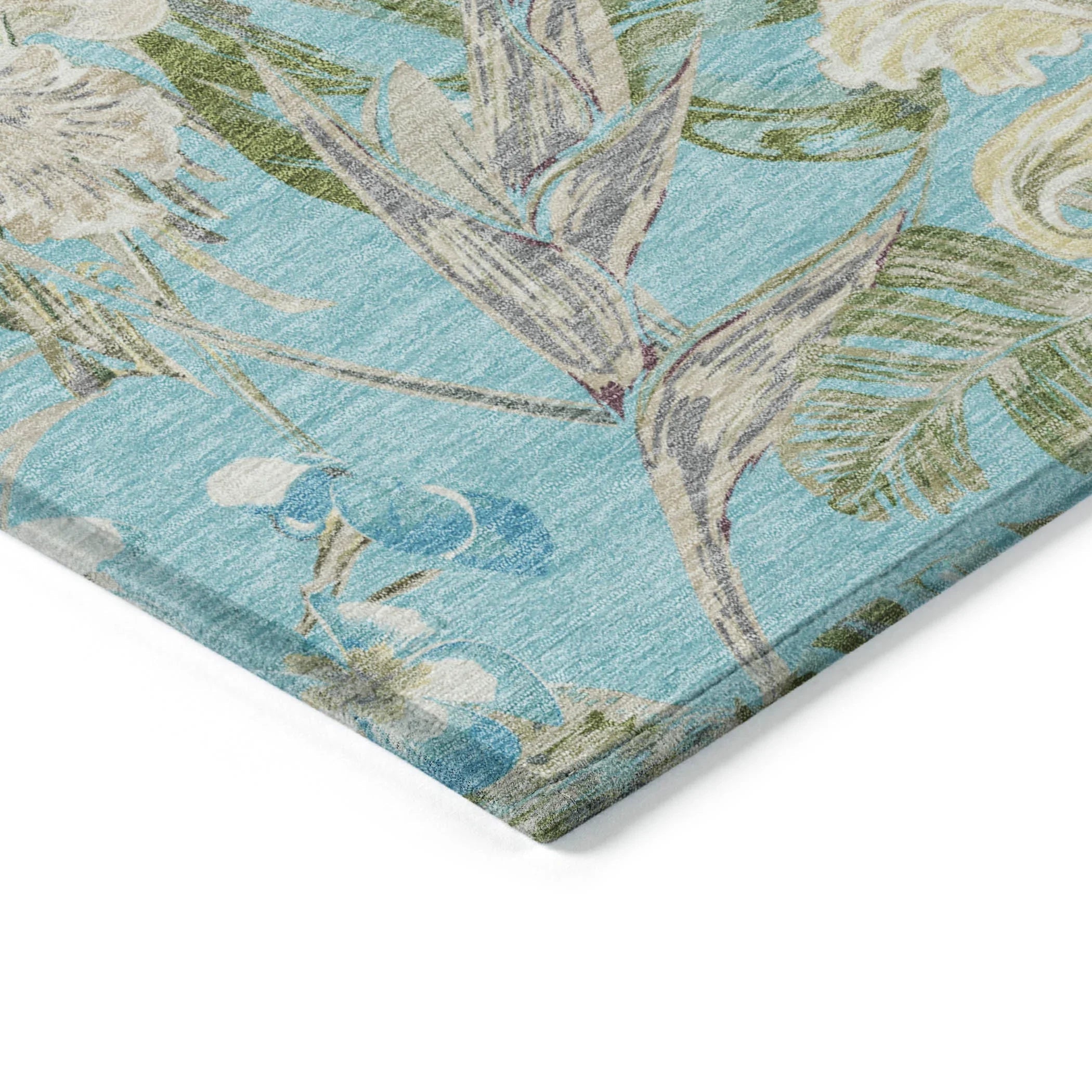 Addison Rugs Faereth Teal Washable Indoor-Outdoor Rug