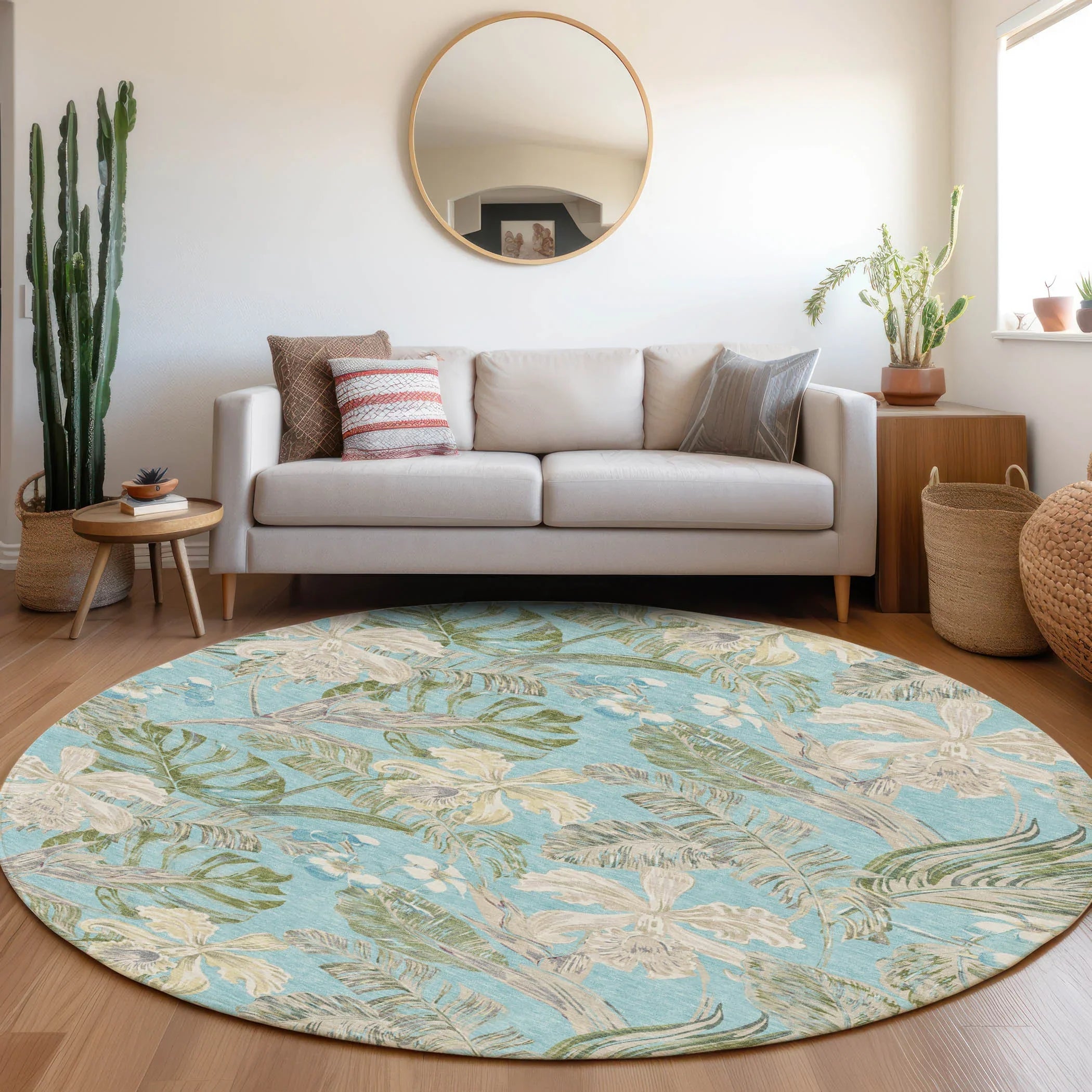 Addison Rugs Faereth Teal Washable Indoor-Outdoor Rug