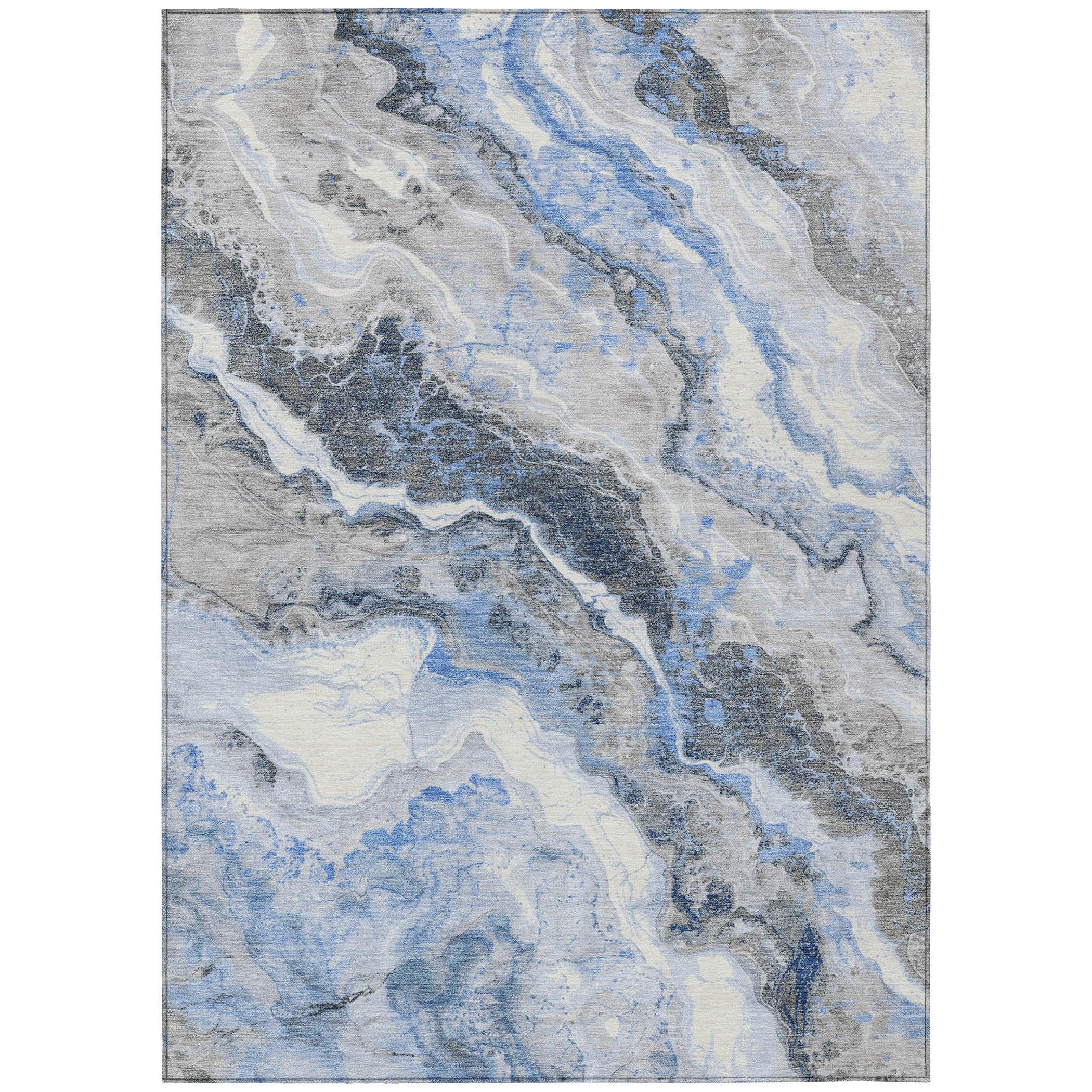 Addison Rugs Faeriel Blue Washable Indoor-Outdoor Rug