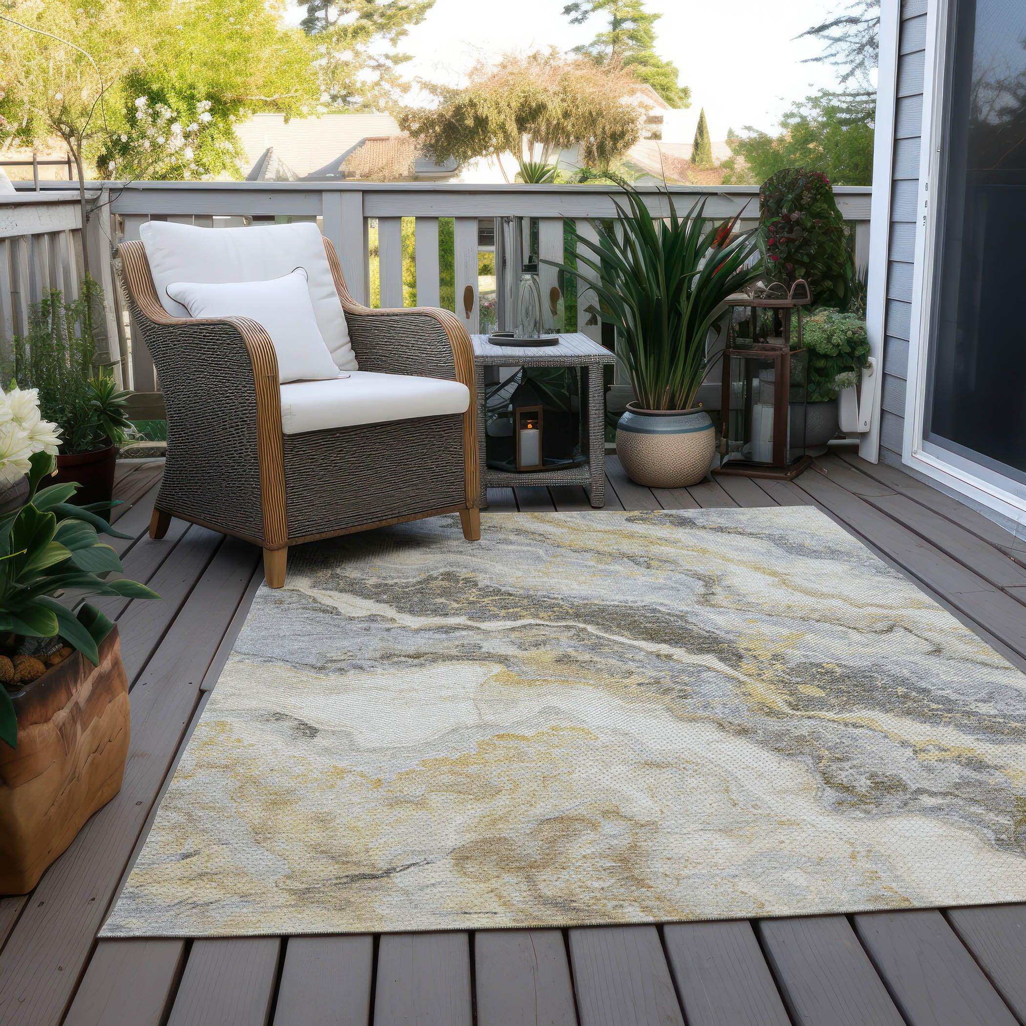 Addison Rugs Faeriel Gold Washable Indoor-Outdoor Rug