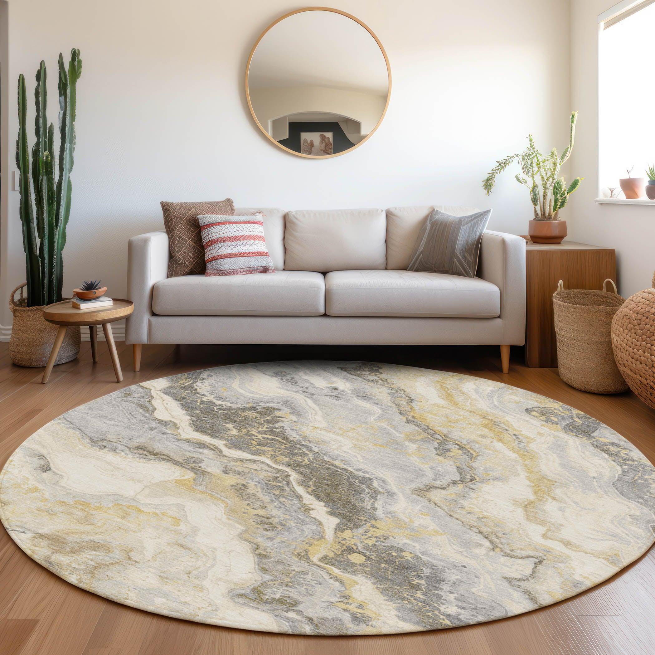 Addison Rugs Faeriel Gold Washable Indoor-Outdoor Rug