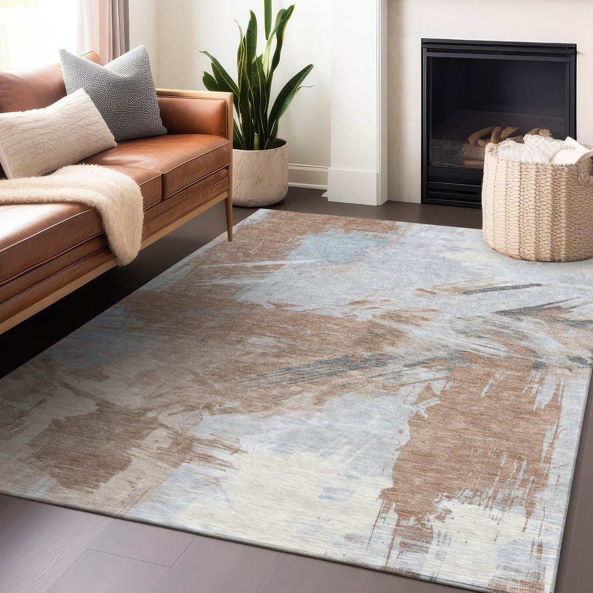 Addison Rugs Faerira Orange Washable Indoor-Outdoor Rug