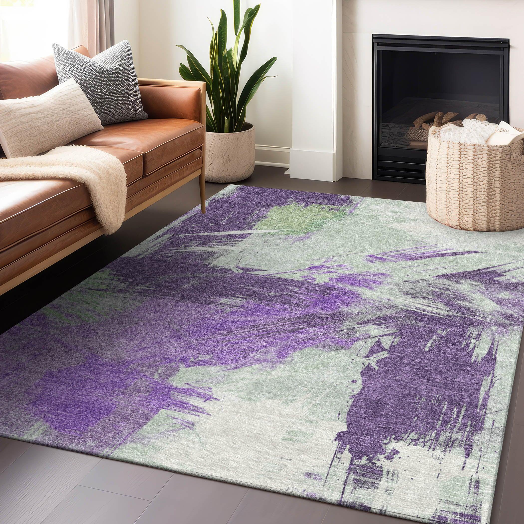Addison Rugs Faerira Purple Washable Indoor-Outdoor Rug