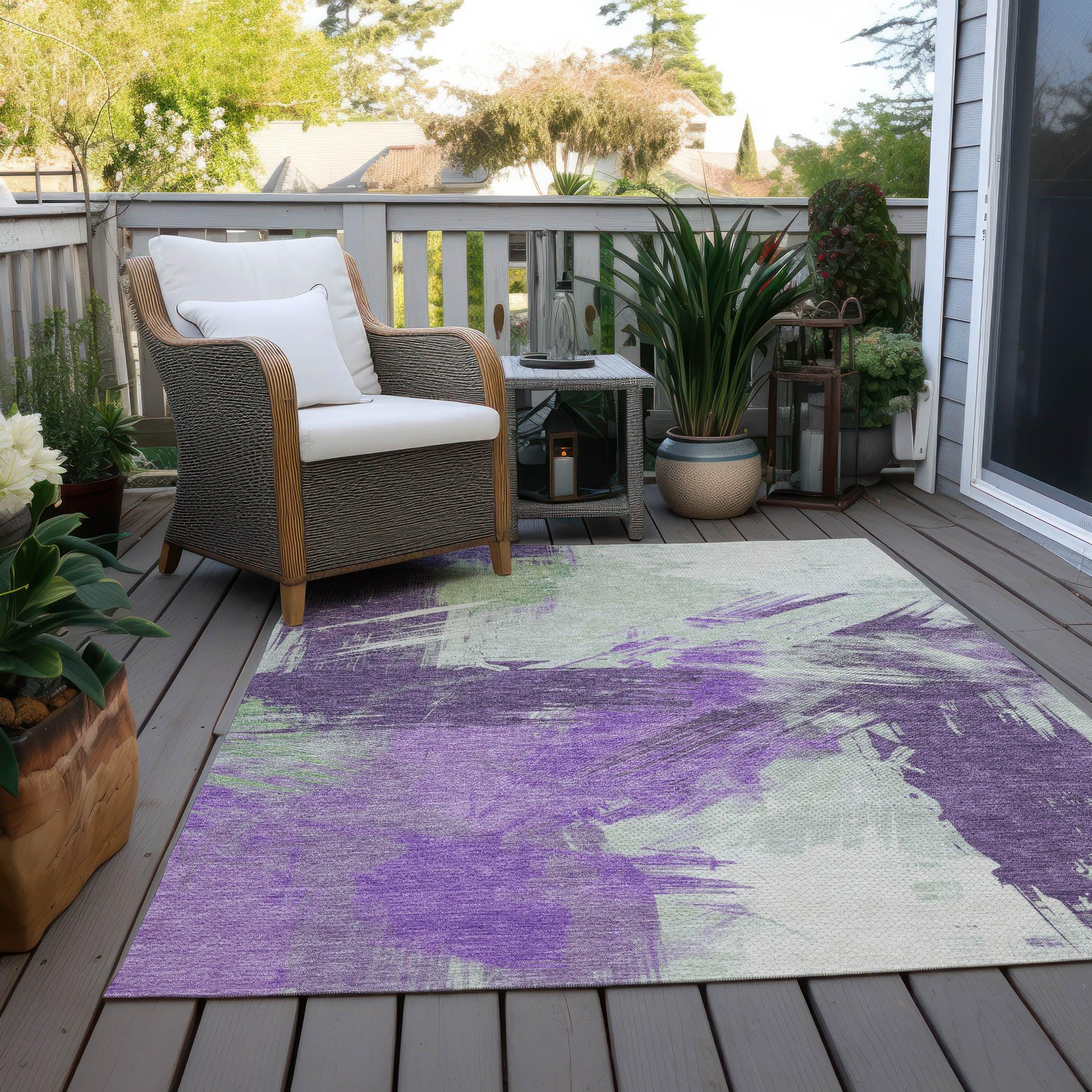 Addison Rugs Faerira Purple Washable Indoor-Outdoor Rug
