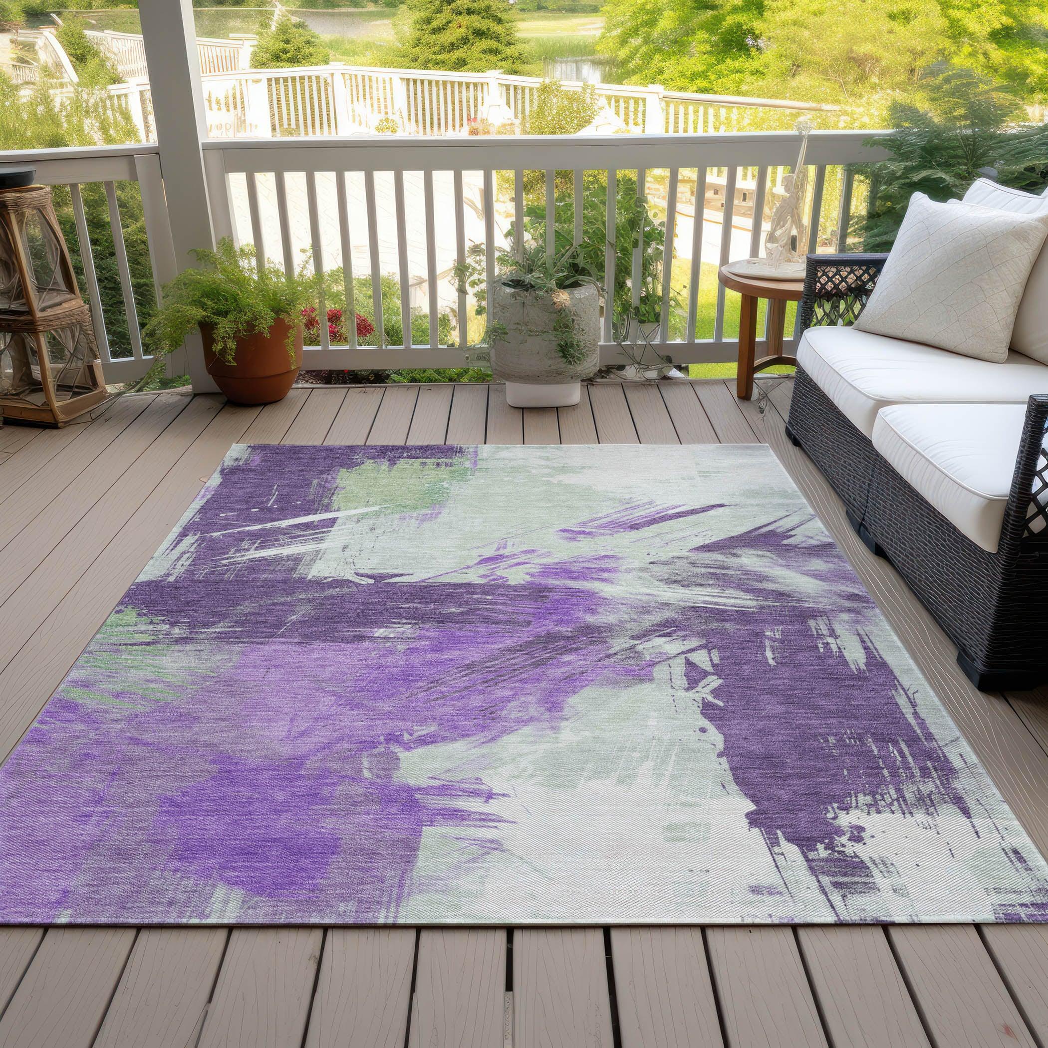 Addison Rugs Faerira Purple Washable Indoor-Outdoor Rug