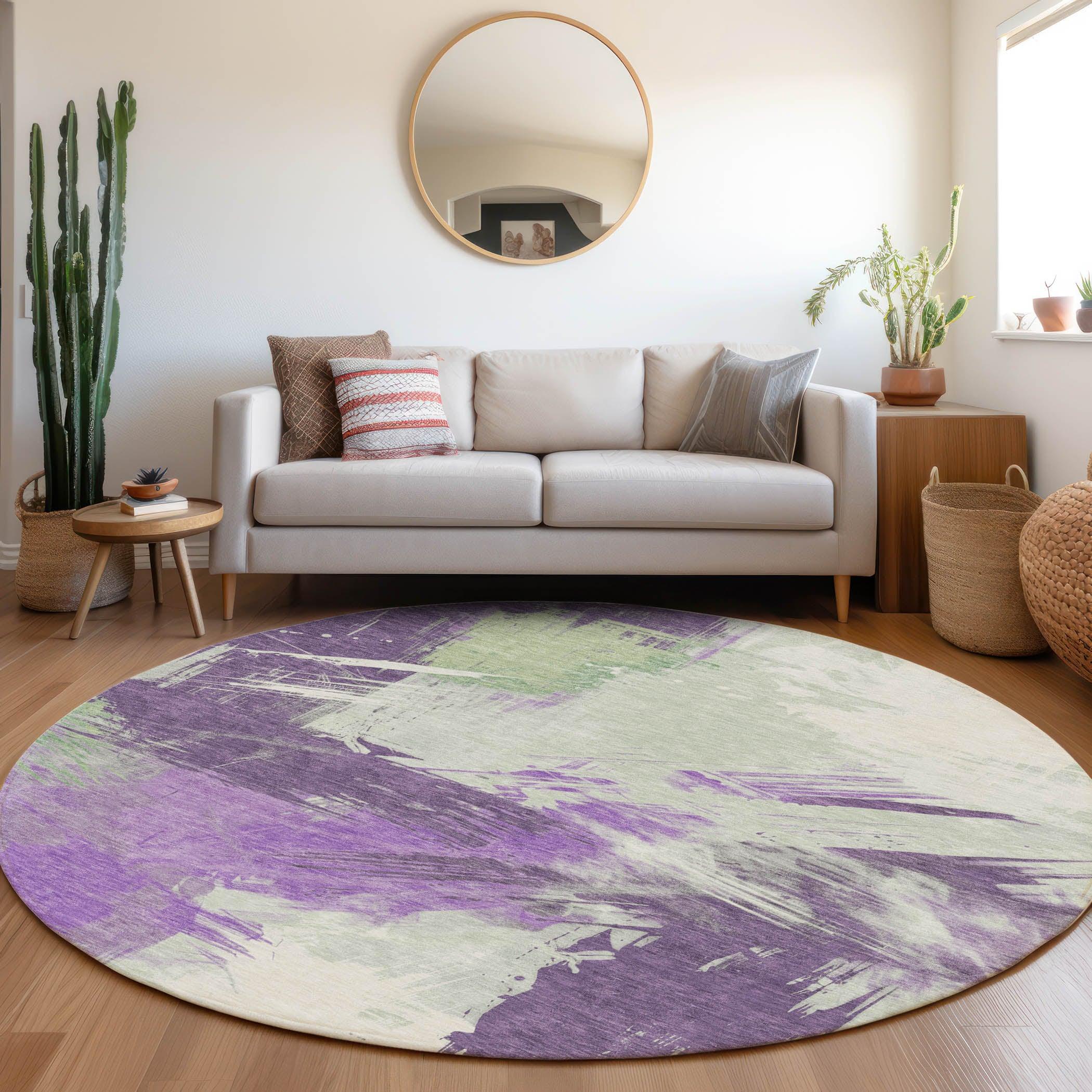 Addison Rugs Faerira Purple Washable Indoor-Outdoor Rug
