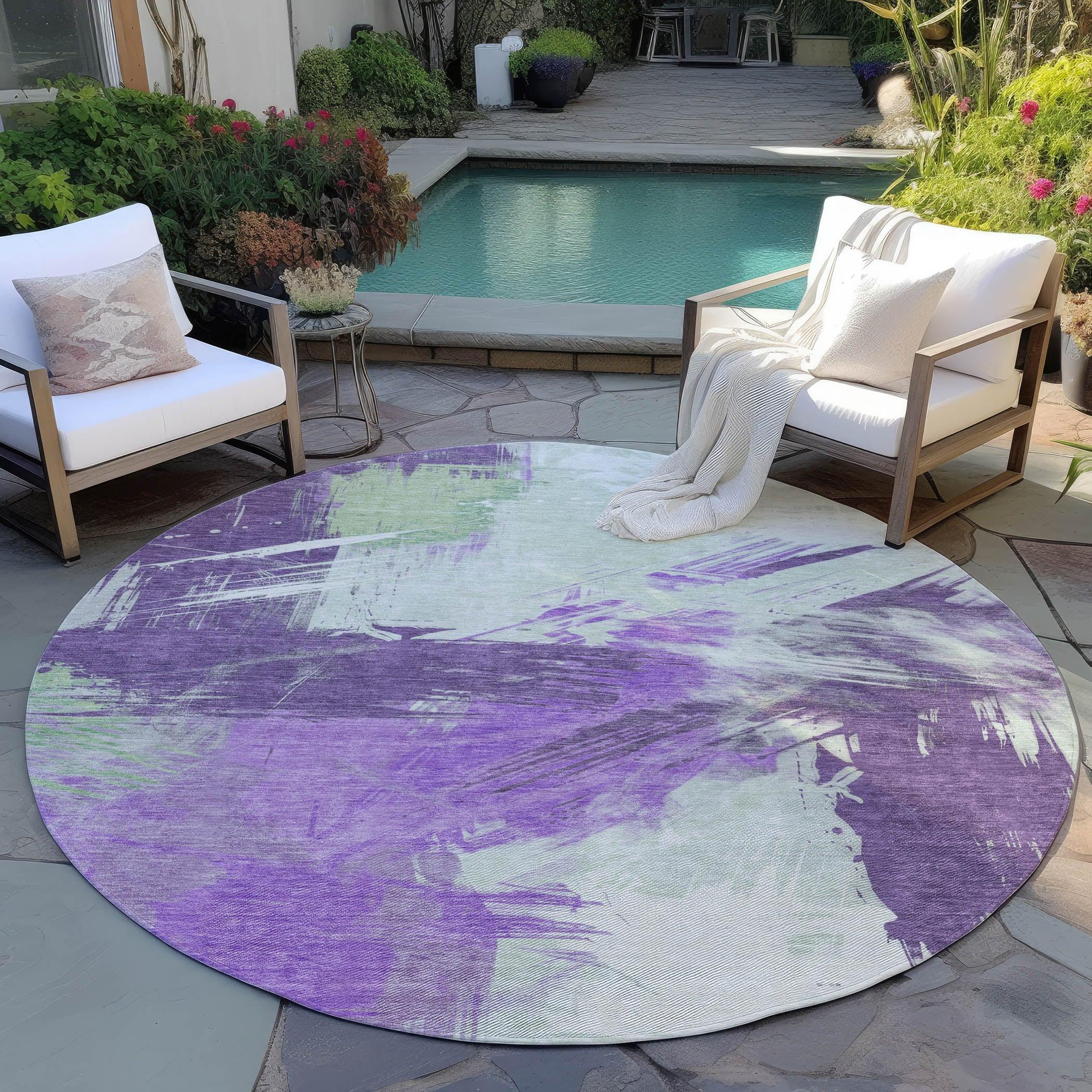 Addison Rugs Faerira Purple Washable Indoor-Outdoor Rug