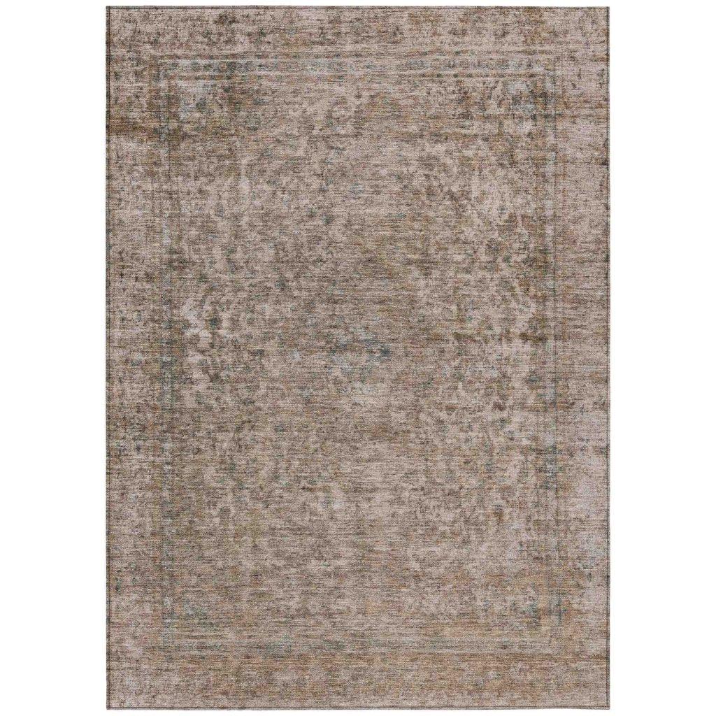 LOOMLAN Rugs Felissae Brown Washable Indoor-Outdoor Rug