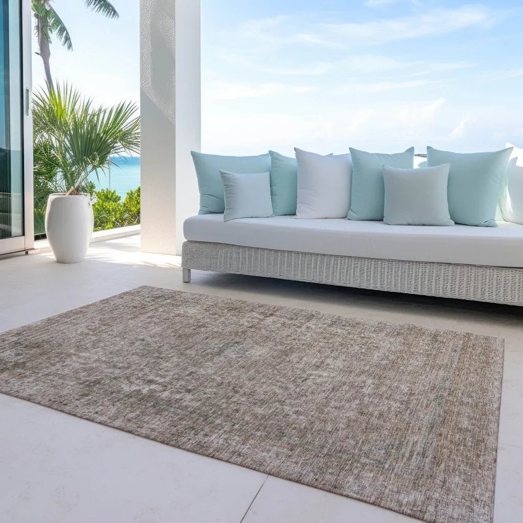 LOOMLAN Rugs Felissae Brown Washable Indoor-Outdoor Rug