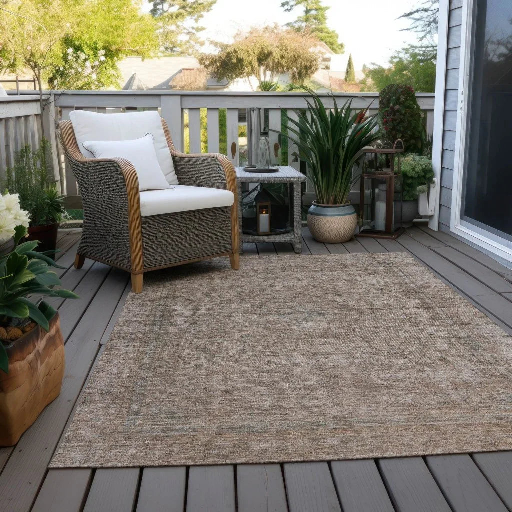 LOOMLAN Rugs Felissae Brown Washable Indoor-Outdoor Rug