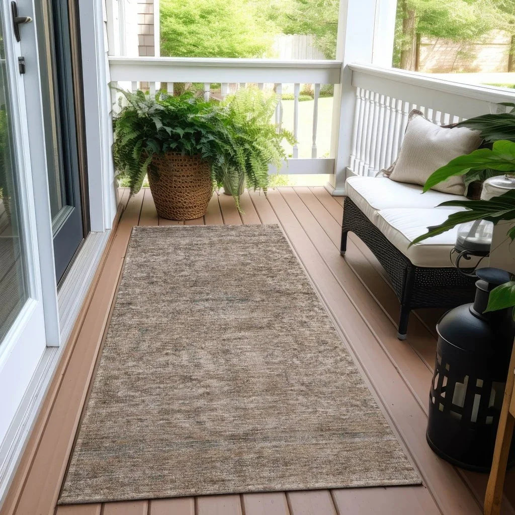 LOOMLAN Rugs Felissae Brown Washable Indoor-Outdoor Rug