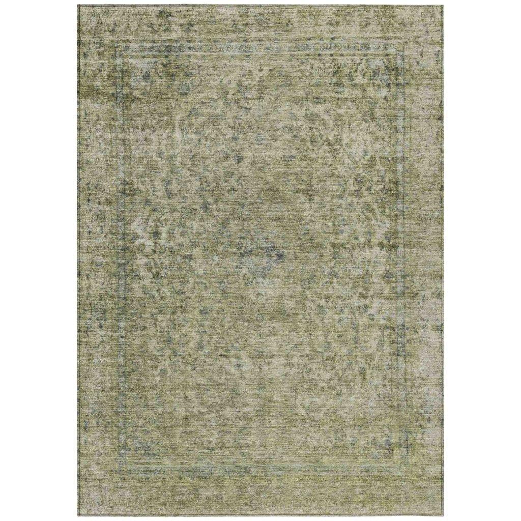 LOOMLAN Rugs Felissae Green Washable Indoor-Outdoor Rug