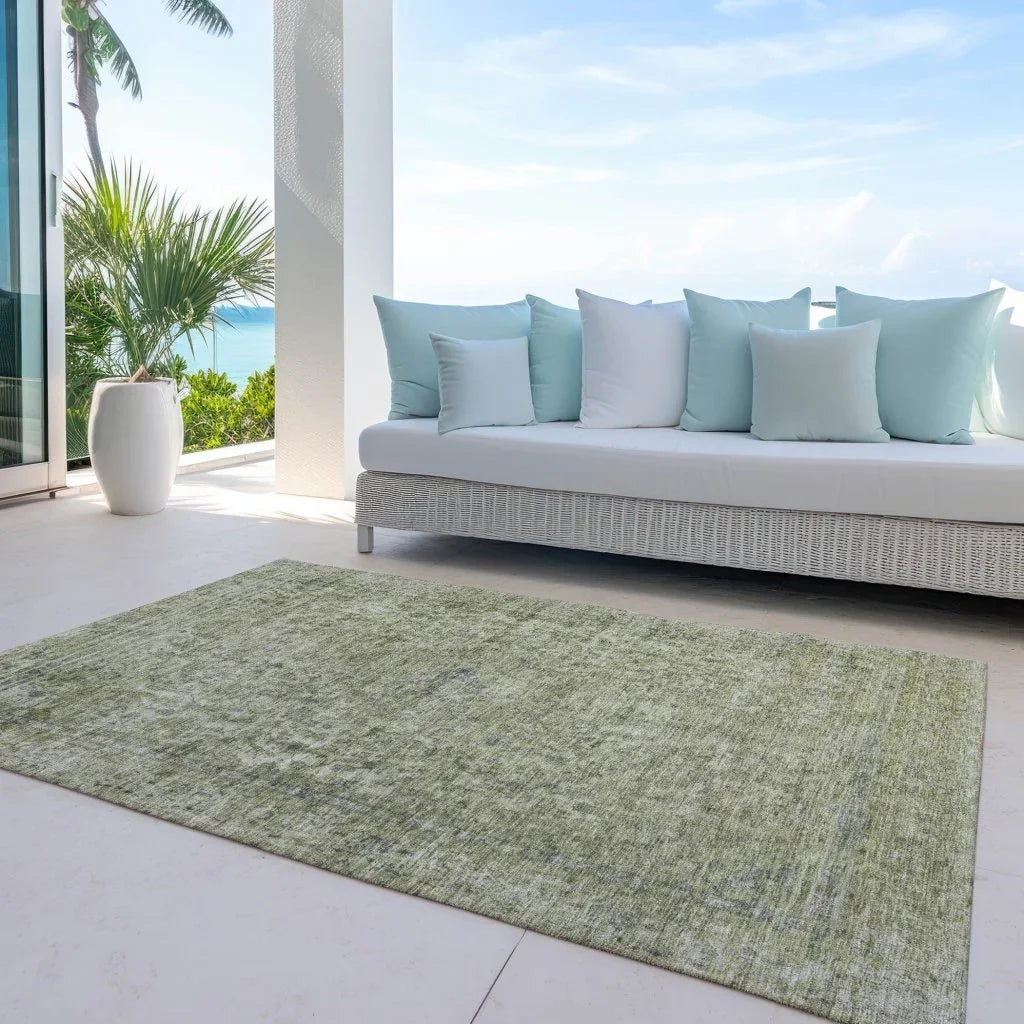 LOOMLAN Rugs Felissae Green Washable Indoor-Outdoor Rug