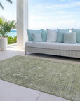 LOOMLAN Rugs Felissae Green Washable Indoor-Outdoor Rug