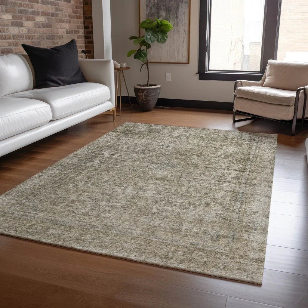 LOOMLAN Rugs Felissae Pewter Washable Indoor-Outdoor Rug