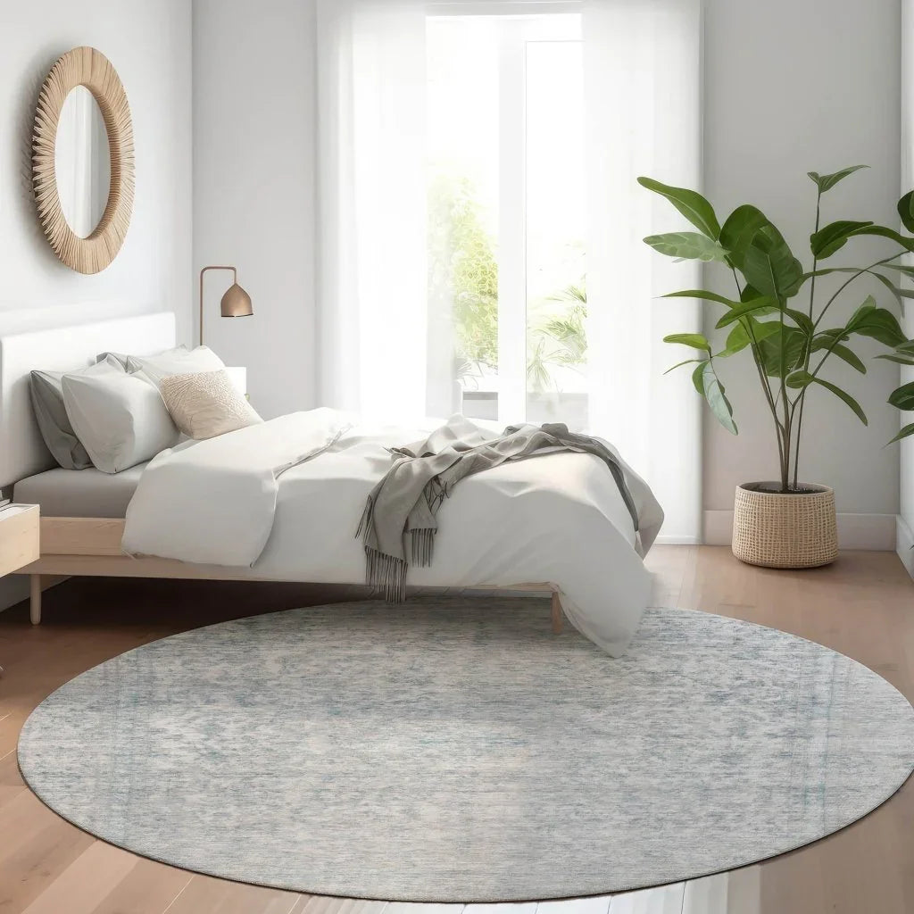 LOOMLAN Rugs Felissae Silver Washable Indoor-Outdoor Rug