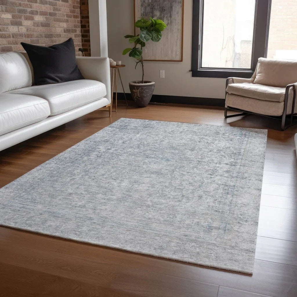 LOOMLAN Rugs Felissae Silver Washable Indoor-Outdoor Rug