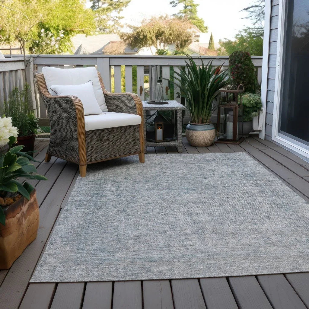 LOOMLAN Rugs Felissae Silver Washable Indoor-Outdoor Rug