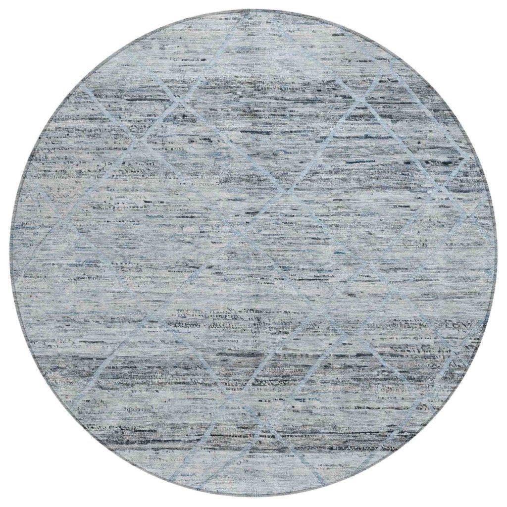 LOOMLAN Rugs Flamara Blue Washable Indoor-Outdoor Rug