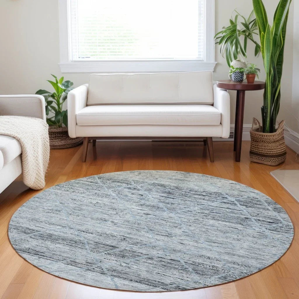 LOOMLAN Rugs Flamara Blue Washable Indoor-Outdoor Rug
