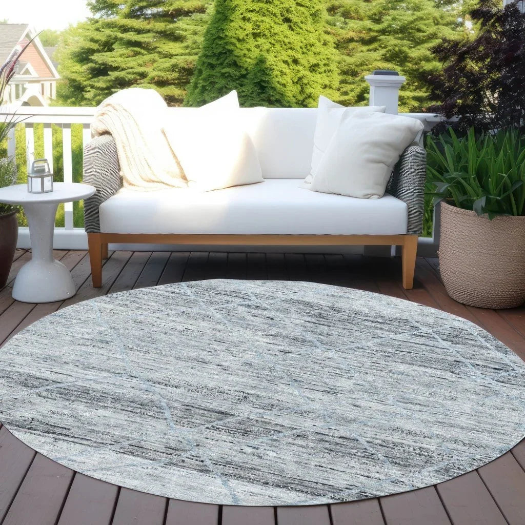 LOOMLAN Rugs Flamara Blue Washable Indoor-Outdoor Rug
