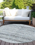 LOOMLAN Rugs Flamara Blue Washable Indoor-Outdoor Rug