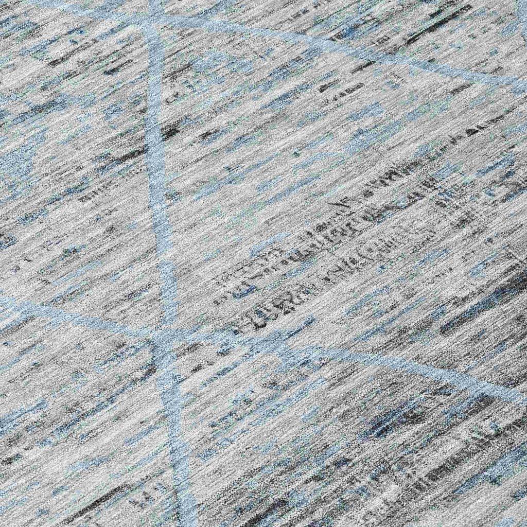 LOOMLAN Rugs Flamara Blue Washable Indoor-Outdoor Rug