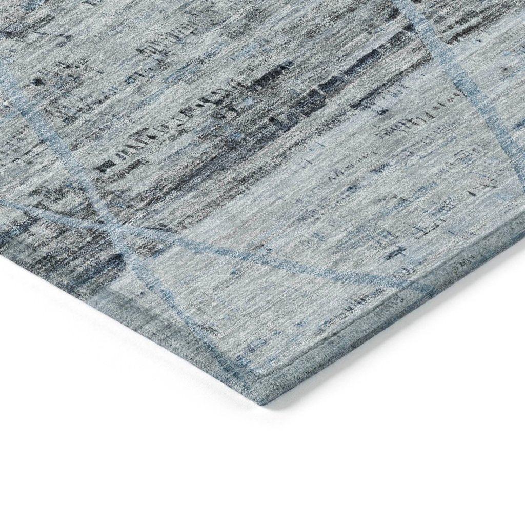 LOOMLAN Rugs Flamara Blue Washable Indoor-Outdoor Rug