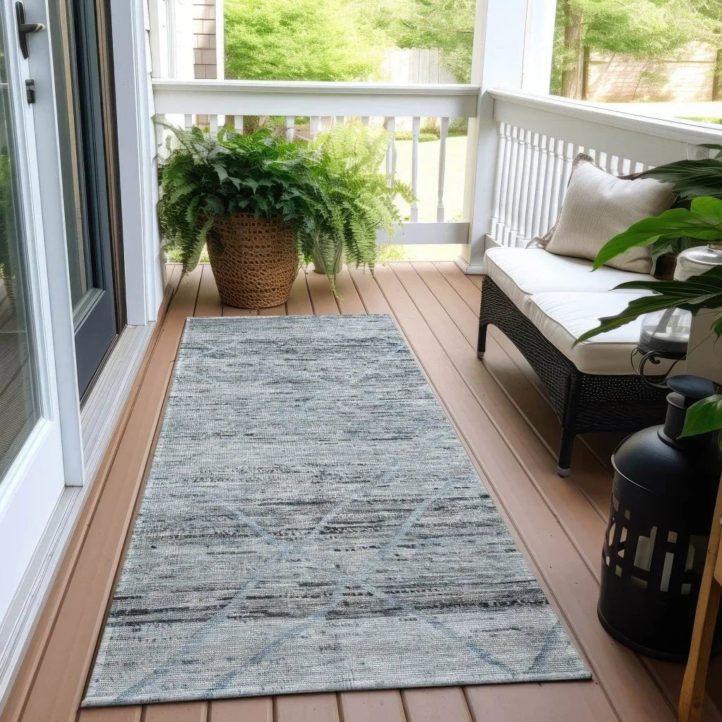 LOOMLAN Rugs Flamara Blue Washable Indoor-Outdoor Rug