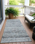 LOOMLAN Rugs Flamara Blue Washable Indoor-Outdoor Rug