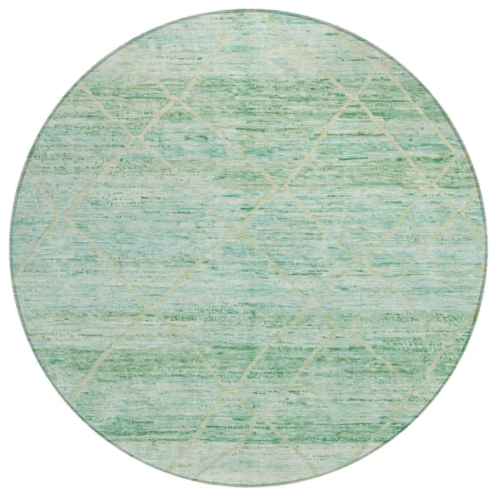 LOOMLAN Rugs Flamara Green Washable Indoor-Outdoor Rug