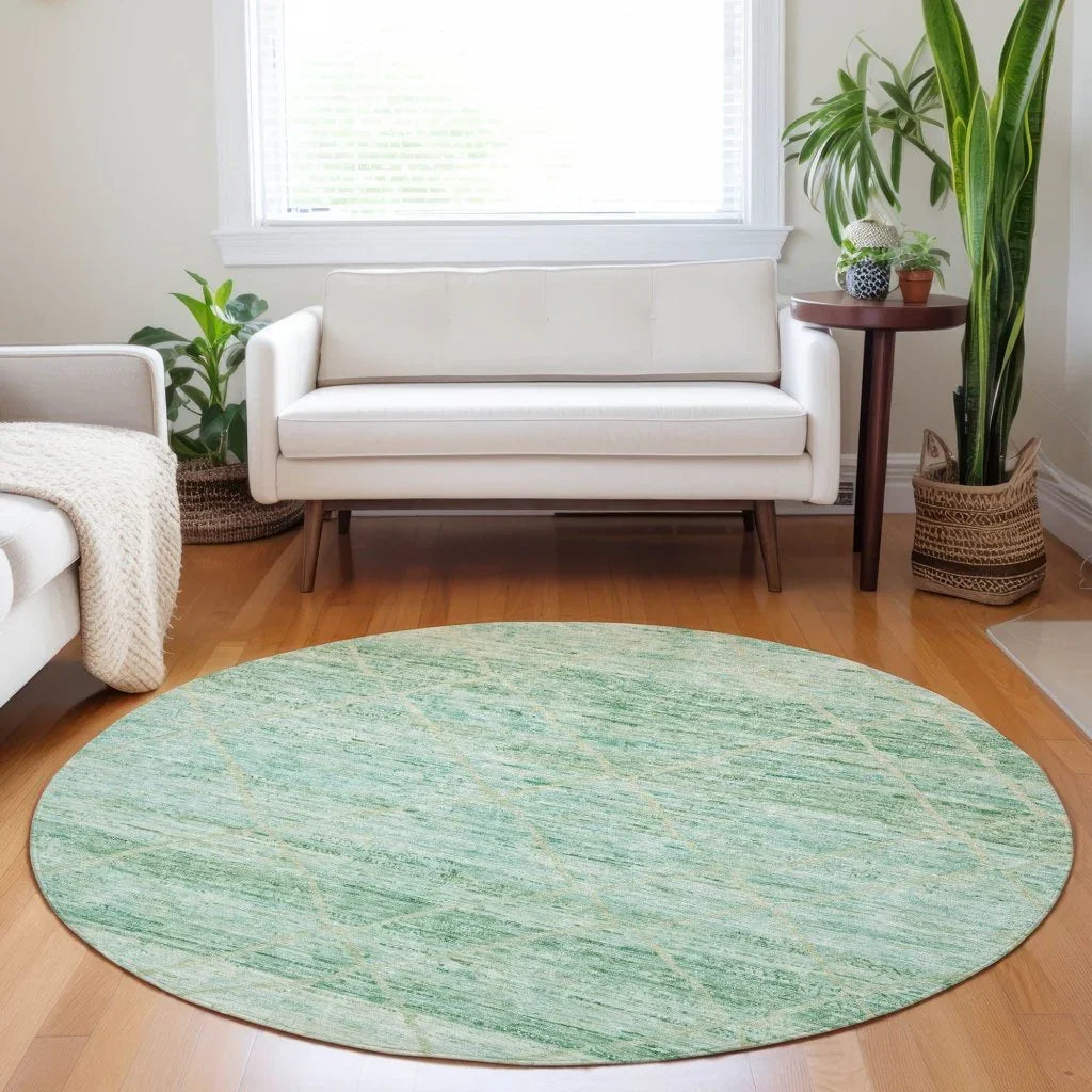 LOOMLAN Rugs Flamara Green Washable Indoor-Outdoor Rug