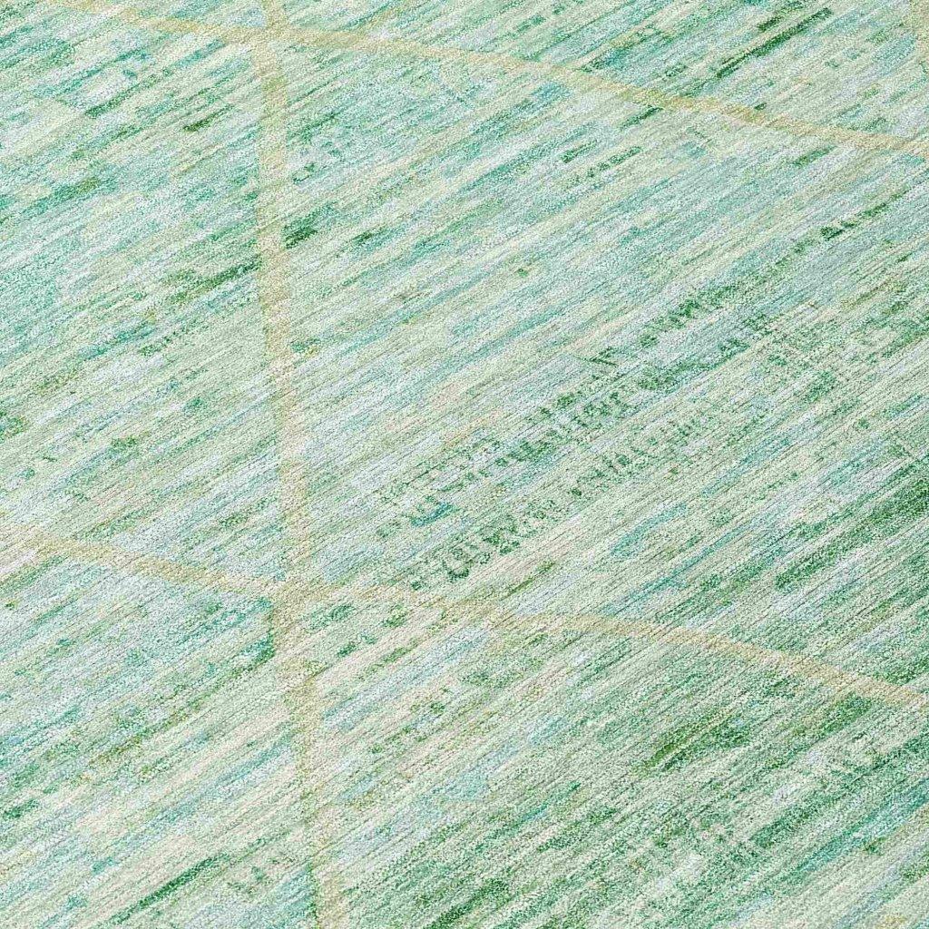 LOOMLAN Rugs Flamara Green Washable Indoor-Outdoor Rug