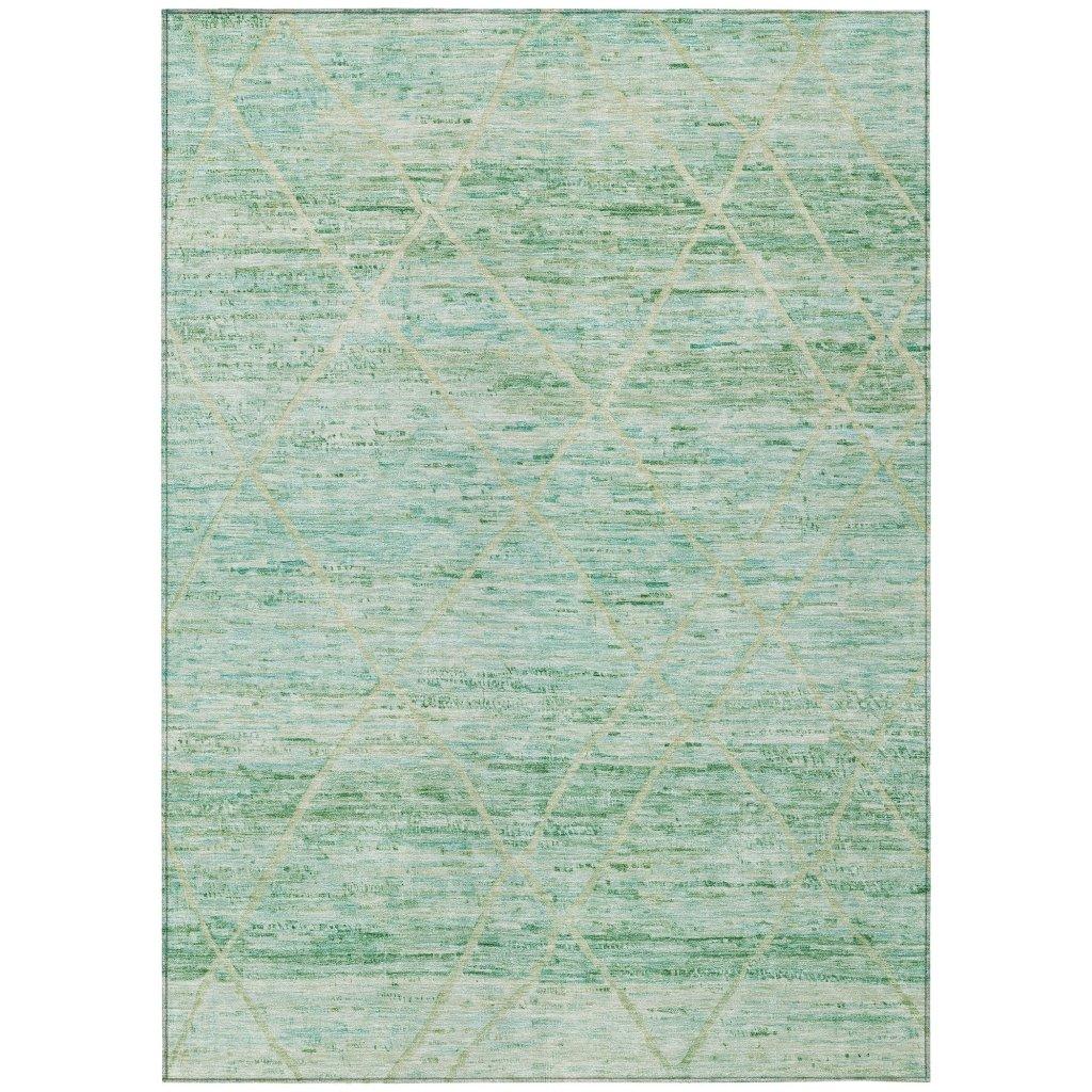 LOOMLAN Rugs Flamara Green Washable Indoor-Outdoor Rug