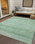 LOOMLAN Rugs Flamara Green Washable Indoor-Outdoor Rug