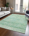 LOOMLAN Rugs Flamara Green Washable Indoor-Outdoor Rug
